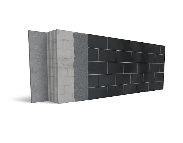 Wandconstructie: Puimsteen oud gebouw met gips