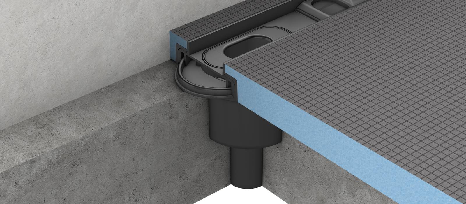 Channel drainage on cement substrates (vertical)