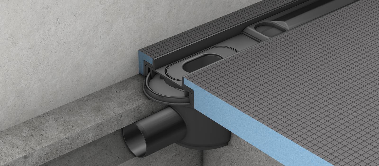 Canal d’écoulement sur supports cimentaires (horizontaux)